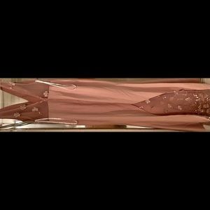 Jarlo 3D floral lace maxi dress in blush.
